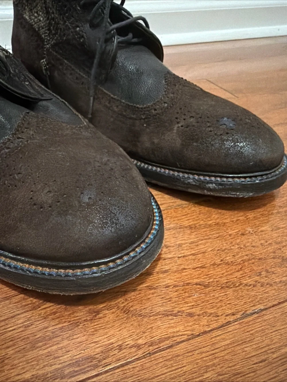 Johnston & Murphy J&M 1850 wingtip tweed boot shoes men’s size 9.5 leather